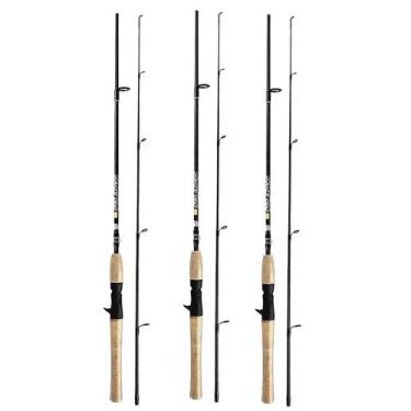 Imagem de Kit 3 Varas Para Carretilha Albatroz Pro Staff 1,80m 10-20Lbs Carbono 