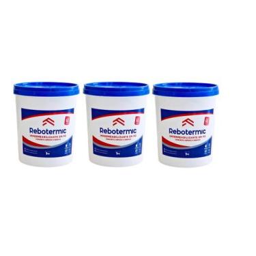 Imagem de Kit 3 Rebotermic Impermeabilizante 800g Blinda Reboco - VBrasil