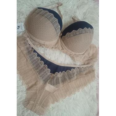 Imagem de Conjunto Lingerie calcinha e sutiã com bojo - Studio Samara, Marrom, G