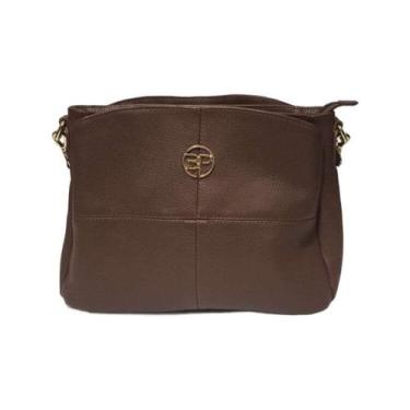 Imagem de Bolsa Brilho da Pele Couro Feminino - Marrom, Marrom