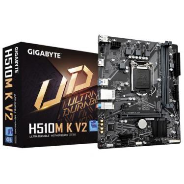Imagem de Placa Mãe Gigabyte para Intel H510M K V2 2xDDR4 mATX LGA 1200, Preto