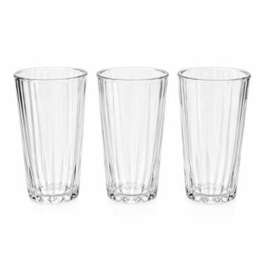 Imagem de Kit 3 Copos de Vidro Donna 300ml para Sucos Água e Bebidas - Wellmix