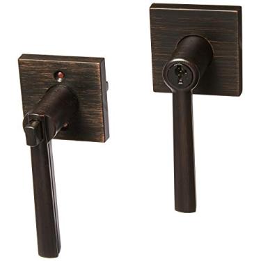 Imagem de Kwikset Fechadura de porta de entrada quadrada Montreal 156MRLSQT-11PS com acabamento em bronze veneziano