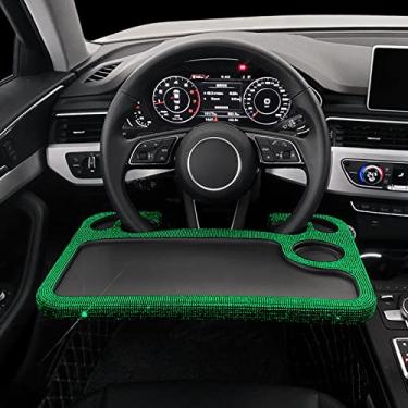 Imagem de Bandeja para volante de carro, bandeja universal para volante de mesa, suporte para laptop (Diamante verde)