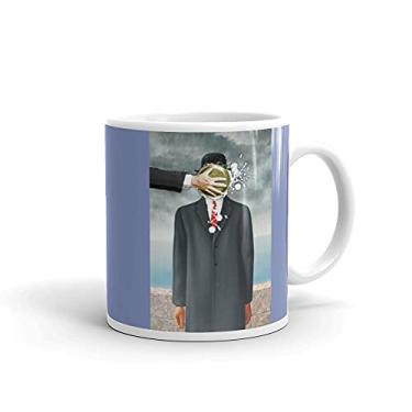 Imagem de Pie In The Face Rene Magritte Son of Man Caneca branca brilhante