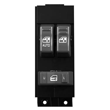 Imagem de Interruptor de janela do lado do motorista | Compatível com caminhonete Chevy Silverado GMC Sierra 1500, 2500, 2500 HD, 3500 e 3500, 2500 HD, 3500 | Substitua # 15047637, cinza