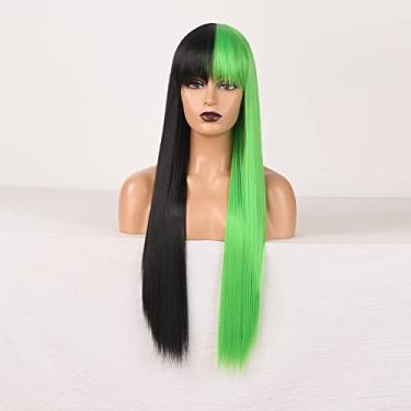 Imagem de Perucas femininas sintéticas afro crespo cor laranja ondulado natural peruca longa para mulheres negras e brancas cabelo de fibra de alta temperatura Perucas de cabelo humano (cor: E, comprimento esticado: 45,72 cm)