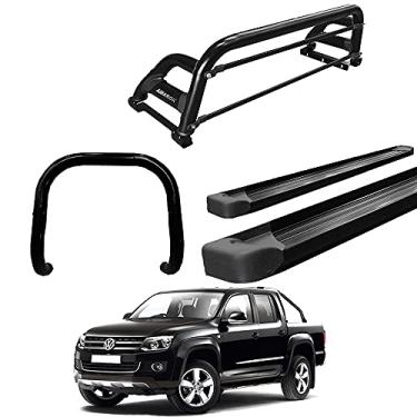 Imagem de Kit Quebra Mato+Estribo Plataf+Santo Ant H2 AMAROK CD PRETO