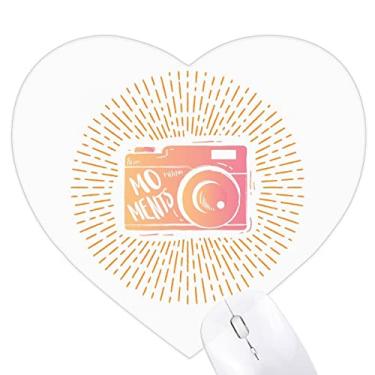 Imagem de Mousepad de coração para fotografia estéreo cor da câmera, tapete de borracha para escritório