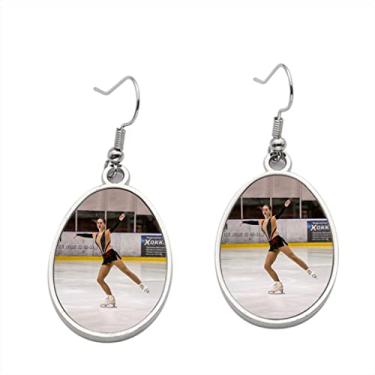 Imagem de Brinco de patinação de silhueta para meninas - Brincos pendurados para meninas - Presente de festa de aniversário dos namorados, Metal, Sem pedras preciosas