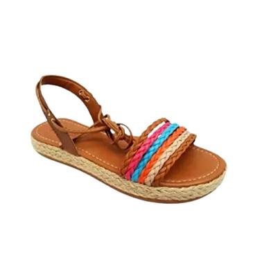 Imagem de Sandália Feminina Em Couro Sola Flatform Em Corda E Amarrar (35)