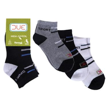 Imagem de Kit 3 Pares de Meias Juvenil Tamanho 28/33 Panosul