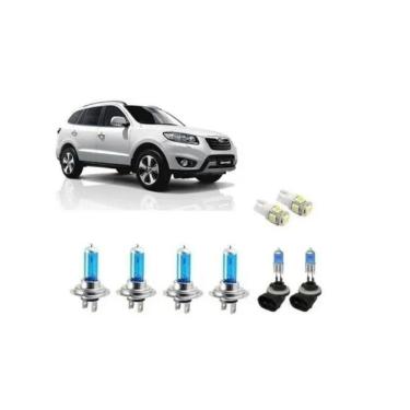 Imagem de Kit Led Brancas Farol+ Milha+ Pingos Santa Fe 06 Em Diante