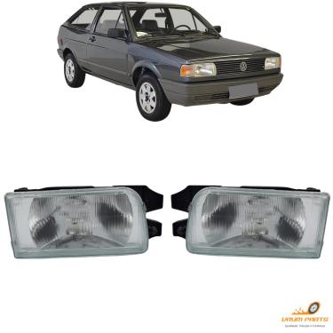 Imagem de Par Farol Gol quadrado Parati Voyage G1 91 92 93 94 95 Saveiro G1 91 92 93 94 95 96 97 Foco Simples