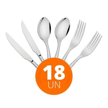 Imagem de Jogo Facas Garfos Colheres Laguna 18Pç Inox Itop Tramontina