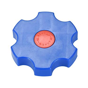 Imagem de Mangueira de torneira de plástico para uso externo da uxcell, alça de roda redonda, broche quadrado 9 x 9 mm, roda OD 105 mm ABS azul vermelho 1 peça