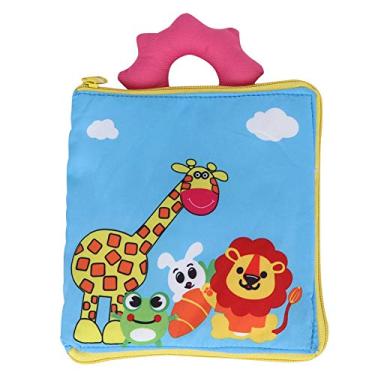 Imagem de Livros para bebês de 0 a 6 meses - Livros de pano macio Acouto para bebês, livros tridimensionais de pano para bebês para desenvolvimento da educação precoce (livro de pano com zíper de desenho animado)