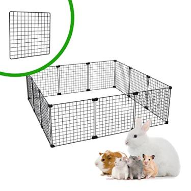 Imagem de CERCADO ARAMADO PET PORQUINHO DA ÍNDIA HAMSTER TWISTER 90X90X30 MALHA 2,5X2,5 PRETO