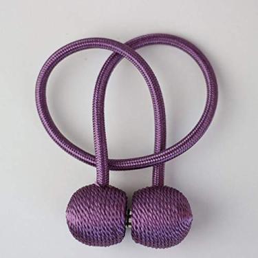 Imagem de 1 pacote de clipe de fivela de alça de cortina magnética para acessórios de cordão traseiro de alça de cortina, roxo