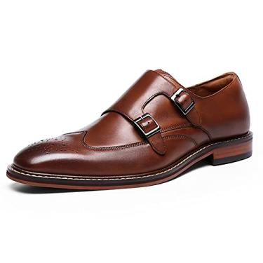 Imagem de Sapatos sociais masculinos de couro Oxford sapatos formais para homens moderno bico redondo casual formal de couro mocassins sapatos para festa de casamento trabalho
