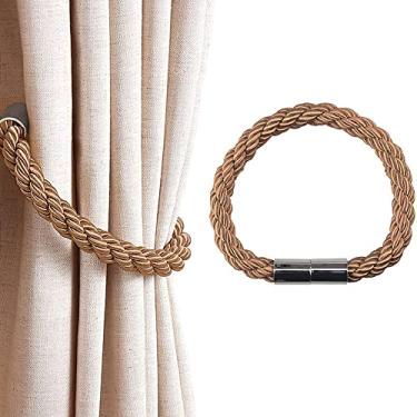 Imagem de Suporte de cortina magnético forte prendedor de cortina magnético para sala de estar acessórios de decoração para casa, marrom, 2 peças