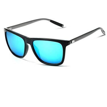 Imagem de Óculos de sol de alumínio retrô lente polarizada acessórios de óculos vintage óculos de sol para homens/mulheres, azul, A