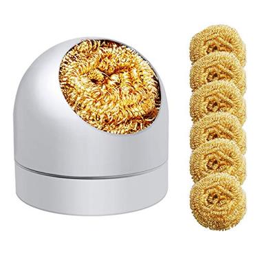 Imagem de Limpador de ponta de solda, limpador de ponta de ferro de solda, kit de limpeza de ponta de latão e 6 peças de arame de esfera de latão com 1 suporte de esfera para limpeza de ferros de solda e pontas