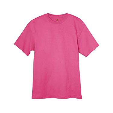 Imagem de Camiseta masculina de manga curta sem etiqueta Hanes, Wow Pink, XX-Large