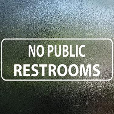 Imagem de Adesivo de placa sem banheiro público 23 x 7,6 cm vinil janela porta sinais negócios removível decalque à prova d'água pacote com 5