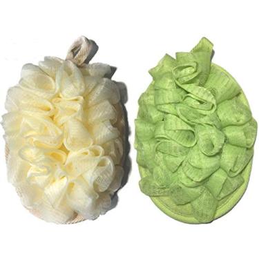 Imagem de 2 peças de luvas esfoliantes para banho de spa para homens e mulheres - Escovas de esponja de bucha escova de malha de banho - esfregão de chuveiro remove pele morta 12 × 17 cm