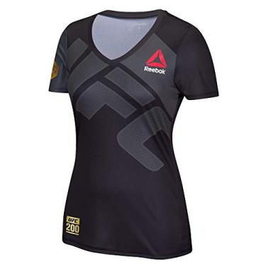 Imagem de Reebok UFC 200 UFC Women's Black Fight Kit World Champion Walkout Jersey CC6427 (Large)