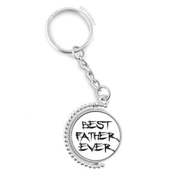 Imagem de Best Father Ever Dad Festival citação giratório chaveiro acessórios disco clipe de corrente, Multicor