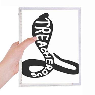 Imagem de Caderno de folhas soltas com contorno de animais Black Cobras recarregável, diário de papelaria