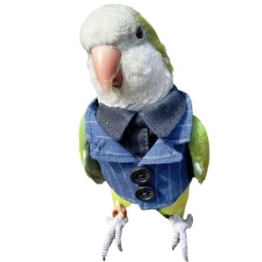 Imagem de Barn Eleven Calça jeans azul Quaker Bird para papagaios, periquito periquito, calopsita e animais pequenos (sem fralda, lavável na máquina)