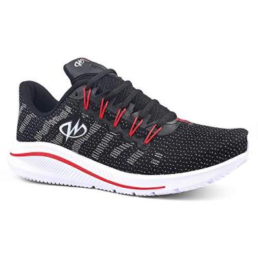 Imagem de Tênis De Caminhada Academia Runway Training Masculino Tamanho:41;Cor:Preto e Vermelho