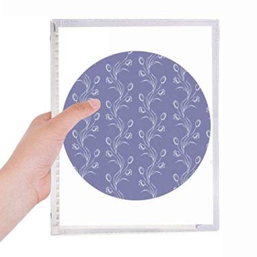 Imagem de Caderno tulipa pintado à mão com flores brancas, diário de folhas soltas recarregável