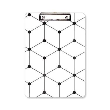 Imagem de Hexagon Line Art Grain Ilustration Pattern Prancheta pasta bloco de escrita placa de suporte A4