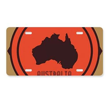 Imagem de DIYthinker Mapa da Austrália ilustração vermelha e preta placa de licença decoração de aço inoxidável automóvel etiqueta