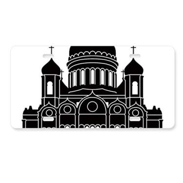 Imagem de DIYthinker Placa de licença de Catedral de Moscou Cristo Rússia Decoração de aço inoxidável