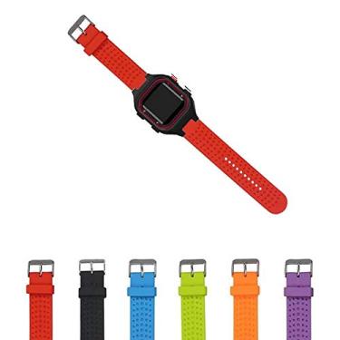 Imagem de Pulseira Silicone compativel com Relogio Forerunner 25 GPS (Versão Maior) - Marca LTIMPORTS (Vermelho)