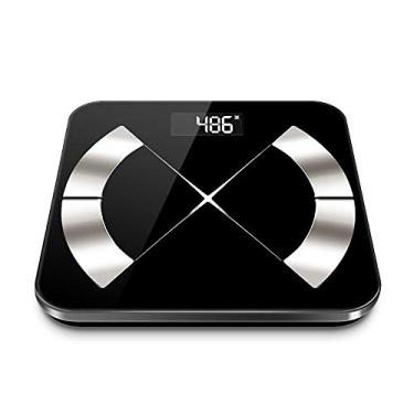 Imagem de balança de gordura corporal bluetooth, balança de banheiro digital de peso corporal com medição de gordura corporal com aplicativo para smartphone