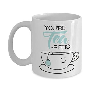 Imagem de Conjunto de canecas de café engraçadas – You're Brew – Ti – Ful – You're Tea – Riffic – Ideia exclusiva de presentes – Conjunto de canecas de café de cerâmica (chá)