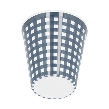 Imagem de Xícara de café, caneca de água fácil de limpar antiqueimadura imitação de porcelana para casa para restaurante (grade azul escuro)