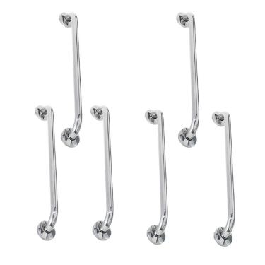 Imagem de Alça de Apoio Barra 60cm Inox Kit 6 Unidades Segurança Acessibilidade Banheiro Escada Cadeirante Idoso Gestante Anti Queda Suporte Parede Corrimao