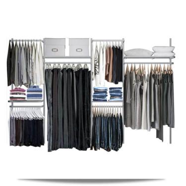 Imagem de Closet arara aramado trilho parede super resistente moderno 3,10 BR