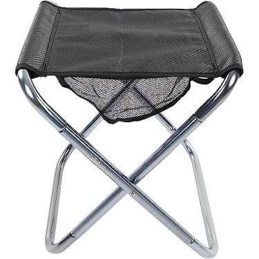 Imagem de Banqueta Telescópica Dobrável Para Acampamento, Banco Dobrável Portátil Com Rolamento De Carga De 150kg, À Prova De Rasgos Para Viagens Ao Ar Livre,Silver Grey,Bonny369