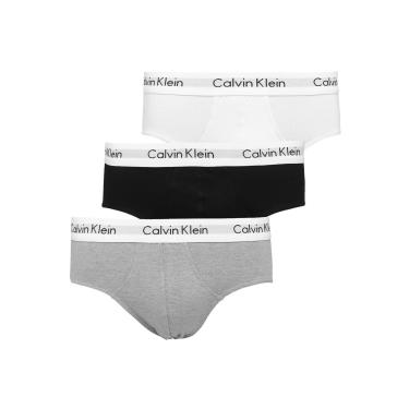 Imagem de Kit 3pçs Cueca Klein Underwear Slip Branca CALVIN KLEIN UNDERWEAR U2661 masculino