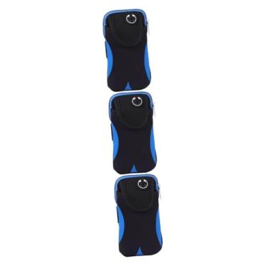 Imagem de Amosfun 3 Pecas bolsa de telefone fitness braçadeira de corrida suporte para celular braçadeira esportiva bolsa para celular fitness Esportes titular do telefone móvel capa de celular