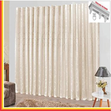 Imagem de Cortina Tropical em Jacquard 4,00 x 2,70 Para Trilho Suisso - Palha