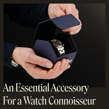 Imagem de Estojo de relógio WWATCHBANDS de couro para homens com hexág